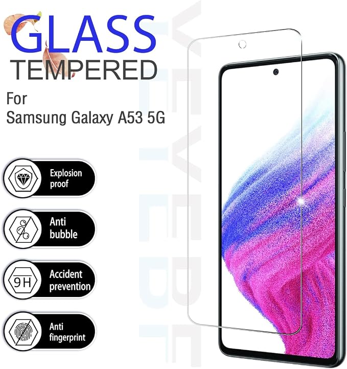 Galaxy A53 5G Premium Tempered Glass Screen Protectors, [2 Pack] [Anti-scratch] [3D Glass] [Case-Friendly] Screen Protector Glass for Samsung Galaxy A53 - Image 2