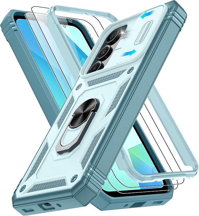 Gritup for Galaxy A16 5G Phone Case: Samsung A16 Case with 2*Screen Protector, Magnetic Stand & Slide Camera Cover, Shock Proof Military-Grade para Galaxy A 16 Phone Cover, Green by Gritup