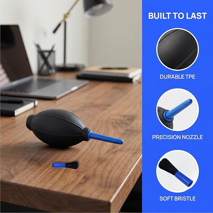 Camera Air Blower Bulb Cleaner with Soft Brush Hand Squeeze Puffer Pump for Lens Watch and Electronics Rocket Squeezer Can Cleaner for Cameras Filters and Precision Dust Removal Tools - Image 3