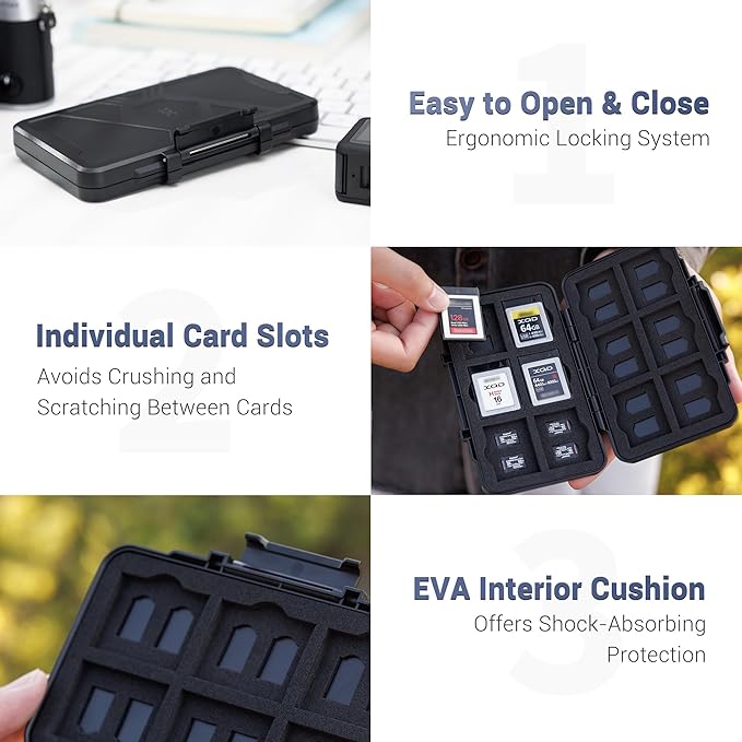 [Large Capacity] XQD Card CFexpress Type B Card Case Holder Storage, 36 Slots Memory Card Organizer Box for 24 TF Micro SD and 12 CFexpress Type-B Cards, for Nikon Z8 Z9 Z6III Z6II Z7II Z6 Z7 D4 D850 - Image 4