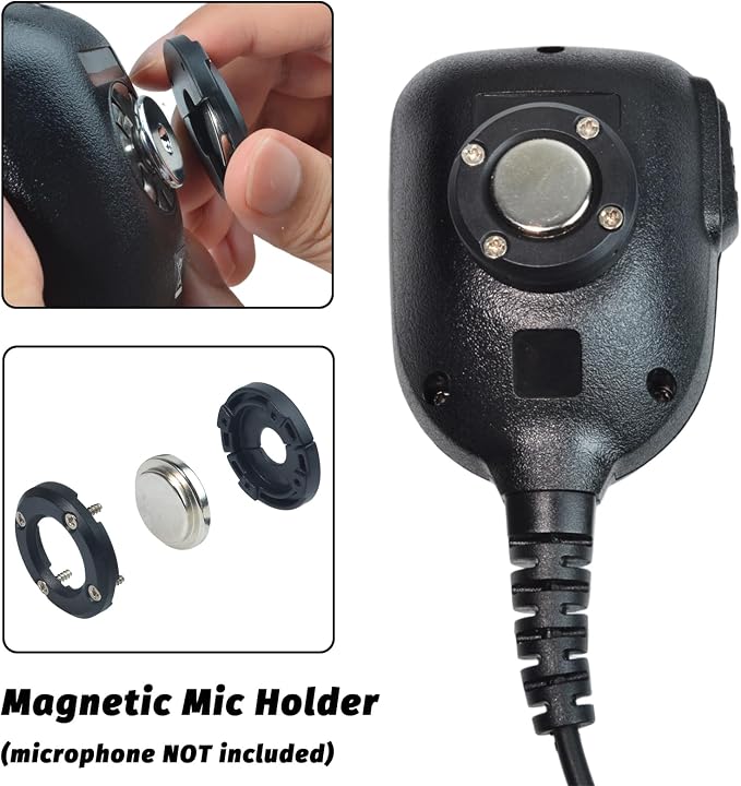 TWAYRDIO Magnetic Mic Holder, Mobile Radio Microphone Magnet Mount, CB Mic Hanger, Mounting Solutions for Car Truck Dash Board, Compatible with Motorola Kenwood Mics - Image 2