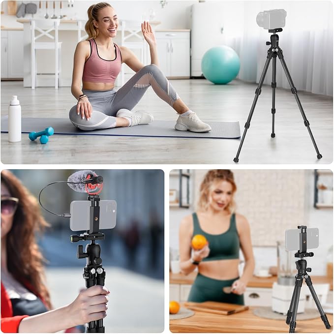 NEEWER TP09 Carbon Fiber Mini Tripod Compatible with iPhone, 20" Lightweight Compact Travel Desktop Tripod Stand with Ball Head, Phone Holder, Remote for Phone DSLR Camera Video Camcorder Webcam - Image 9