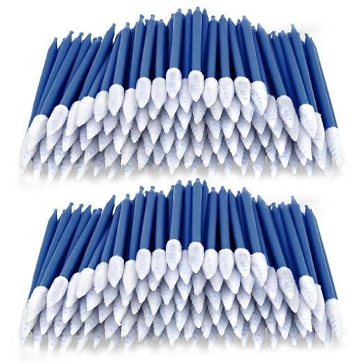 Wellgler's Electronics Cleaning swabs,Sponge tip Detail swabs, lint-Free Foam Swab (200pcs Navy Blue) by DisposableOralSwabs
