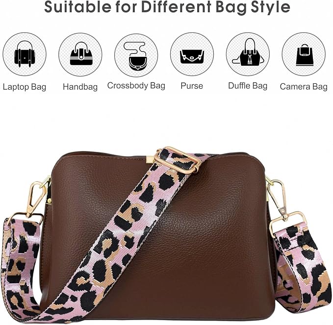 Replacement Purse Strap Shoulder Strap Adjustable Crossbody Strap for Women Crossbody Wide Shoulder Bag - Image 2