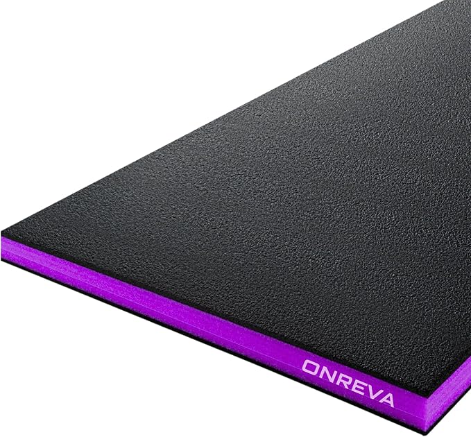 ONREVA Tool Box Foam Organizer 48x24x1 inch 1 PC, Kaizen Sheets for Pro Tool Control, Custom Tool Shadow Inserts for Cases & Drawers, High Density Polyethylene Foam, Black with Purple by ONREVA