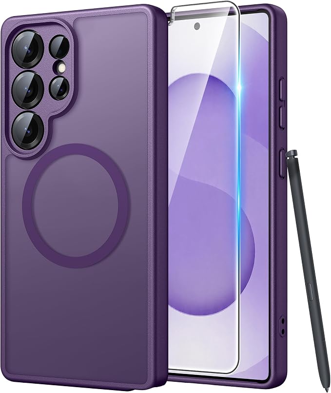 FNTCASE for Samsung Galaxy S25 Ultra Case, Compatible with Magsafe Purple | Screen Protector, Full Camera Protection, Translucent Matte, 14FT Military Grade Drop Proof, Protective Phone Cover by FNTCASE
