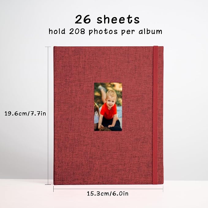 Mini Photo Album (2-Pack) for 2x3" Instax Mini & Polaroid Photos – Each Linen Album Holds 208 Photos - Image 4