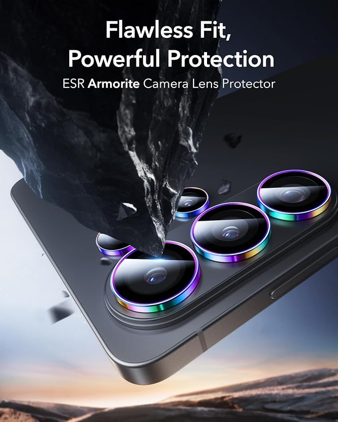 ESR for Samsung Galaxy S26 Ultra Camera Lens Protector, 1 Pack, Chromatic | Individual Camera Cover, 9H Tempered Glass, Original Camera Clarity, Scratch-Resistant, Case Friendly - Image 2