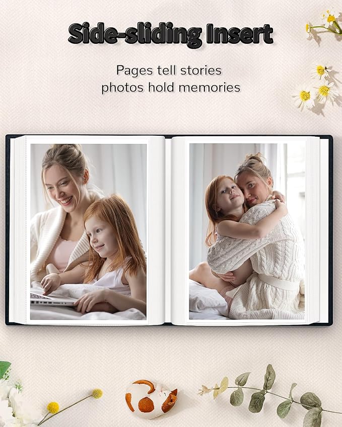 Artfeel Photo Album 4x6 with 100 Pockets,Slip-in Picture Albums,Linen Cover Memory Book with Front Window,White Page Vertical Photo Book for Wedding,Family,Anniversare,Baby,Vacation - Image 5