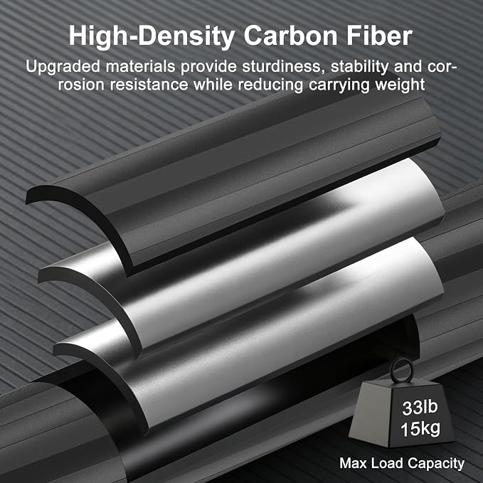 Tripod Extension Rod, Carbon Fiber Tripod Extension Pole with Arca Port, 2 Section Center Columns Monopod Extender Tube, 12.8"-23" Telescopic Stick Rod with 1/4" & 3/8" Screw for Tripod/Gimbal Mount - Image 4