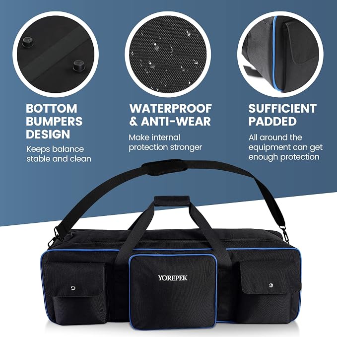 YOREPEK 30.5" Heavy Tripod Carrying Case Bag with 2 Padding Protective Pads | Large Photo Studio Equipment Case for Tripods, Monopods, Speaker Stands, Boom Stands, Camcorders, and Mic Stands, Travel - Image 5