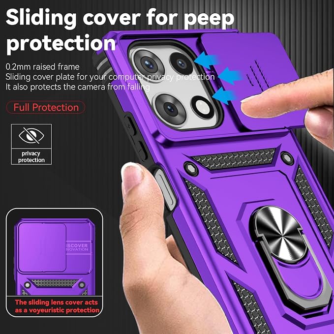 for Moto G 2026 /Moto G Play 2026 Case,with Screen Protector and Camera Cover,[Military Grade] 16ft.Drop Tested Cover with Magnetic Kickstand Protective Case for Motorola G 2026, Purple - Image 4