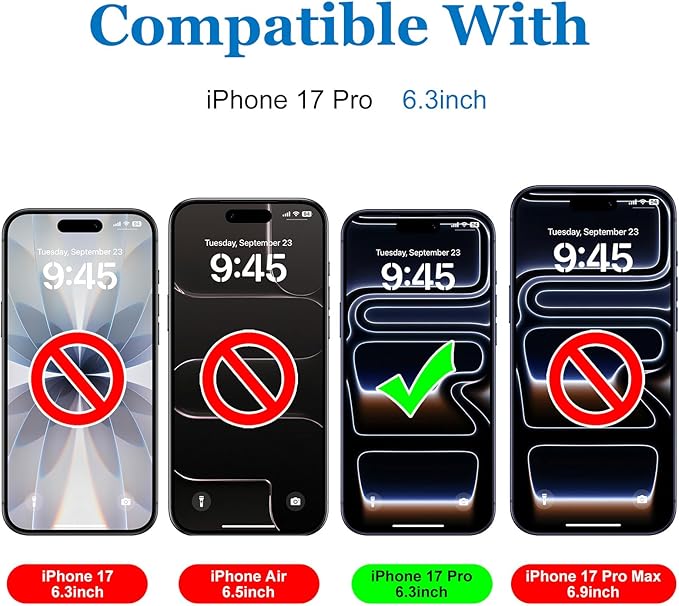 Mothca 2 Pack Matte Glass Screen Protector for iPhone 17 Pro [6.3 inch] + 2 Pack Camera Lens Protector, Anti-Glare & Anti-Fingerprint Tempered Glass (Not Privacy Film) Bubble Free, Smooth as Silk - Image 6