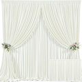 4 Panels Ivory Backdrop Curtain for Wedding Parties Wrinkle Free Ivory Photo Curtains Backdrop Drapes Fabric Decoration for Baby Shower Photoshoot 20ft(W) x 10ft(H) by Tao-GePartyDecorations
