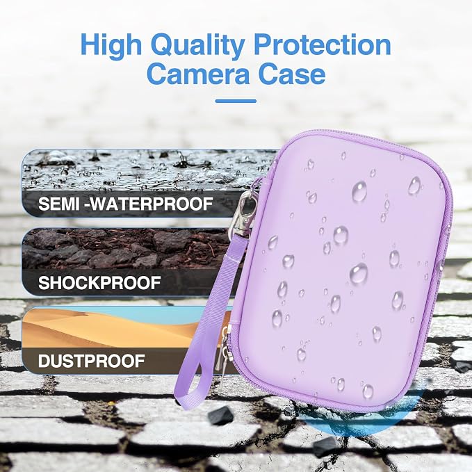 EMART Purple Digital Camera Case Small Camera Bag Fit Camera<6" x 4" x 0.9" | Camp Snap Camera Case with Anti-Shock Bubble for KODAK PIXPRO FZ55/CAMKORY/Lecran, Perfect for Travel, Daily Use (Case Only) - Image 5