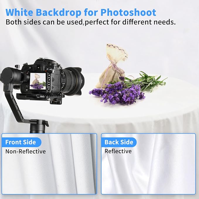 HEMMOTOP White Photo Backdrop, 10x20 ft Large Photography Screen Backdrops | Polyester Fabric Cloth, Non Reflective, Seamless, Ideal for Photoshoot, Video Recording, Studio, Birthday, Wedding Party - Image 4