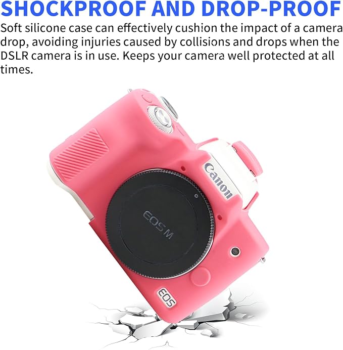 Easy Hood Camera Case for Canon EOS M50/M50 Mark II Digital Camera Rose | Soft Silicone Case Cover, Anti-Scratch, Dustproof, Shockproof, Slim Fit, Lightweight, Easy to Install, Easy to Clean - Image 4