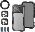 NEEWER 16 Pro Max Cage, Quick Release Video Rig Phone Stabilizer Compatible with iPhone 16 Pro Max with Adapters of 67mm Filter, 17mm Lens & T Mount Lens, Full Camera Control Access, PA074 by Neewer