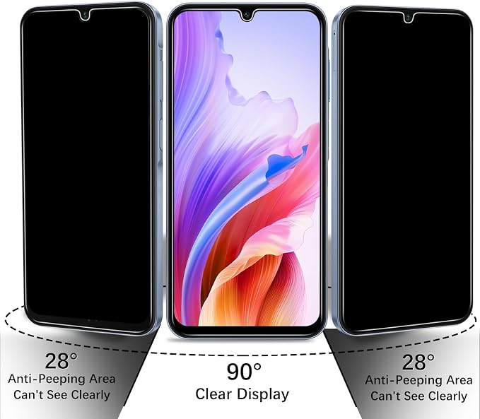 Privacy Screen Protector for Samsung Galaxy A15 5G Tempered Glass | Camera Lens Protector, Anti Scratch, Bubble Free, Case Friendly, 2+2 Pack - Image 3