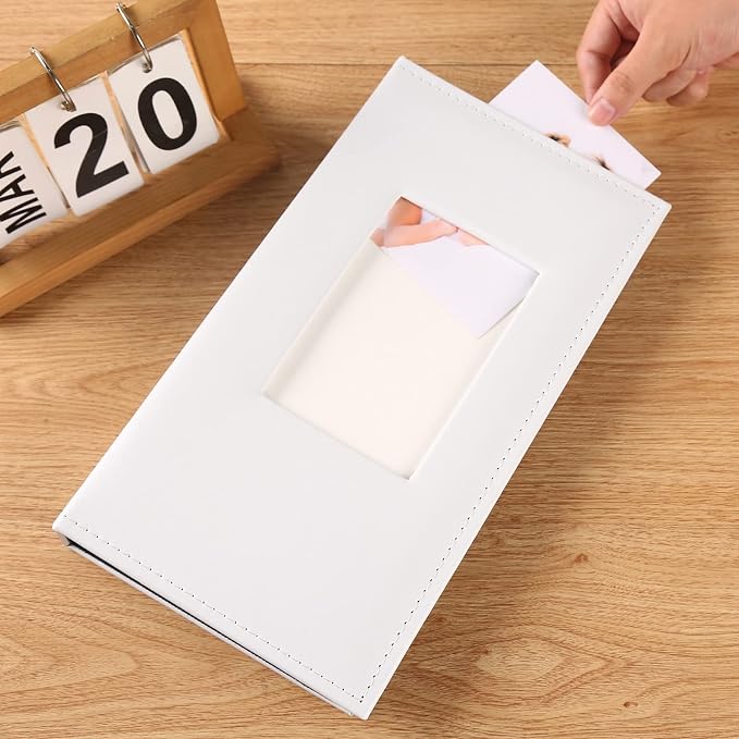 Vienrose Photo Album 4x6 Holds 300 Photos, PU Leather Cover Picture Book with 300 Horizontal Pockets, Slip-in Photo Album for Wedding, Baby Memories, Family, Acid-Free Photo Storage Gift, White - Image 3