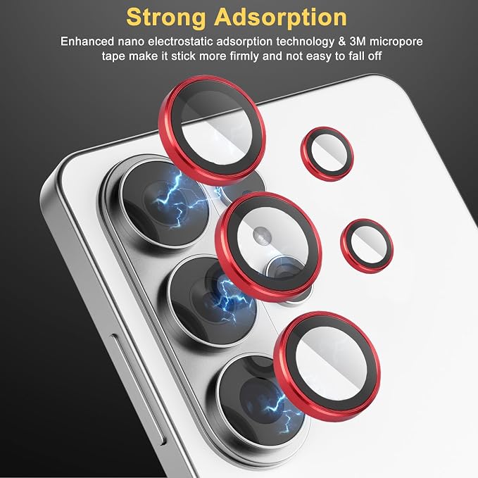 Camera Lens Protector for Samsung Galaxy S26 Ultra, Red | Tempered Glass, Auto-align Tray, Easy Installation, Case Friendly, Anti-Scratch, HD Clear, Ultra Slim - Image 4