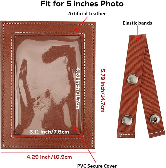 Best Dad Ever Picture Frame, Artificial Leather Car Visor Picture Frame, Car Picture Holder, Fits 5-inch(3.5" x 5") Photo Displays Drive Safe Daddy Visor Clip, Accessories We love you - Image 2