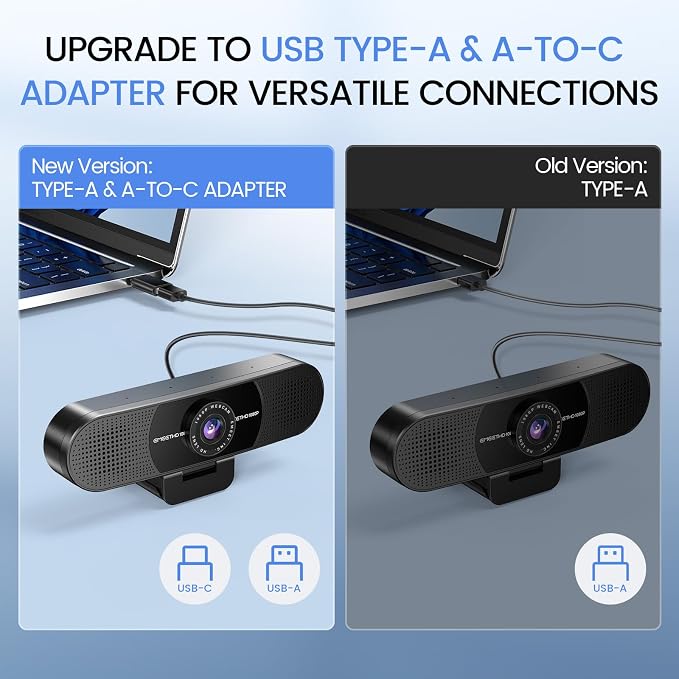EMEET C960 1080P Webcam with Microphone, 2 Mics, 90° FOV, Computer Camera | USB Type-A & A-to-C Adapter, Fixed Focus, Plug&Play for Zoom/Teams/Facetime/YouTube/Google Meet/Switch 2 Camera, 2025 Version - Image 5