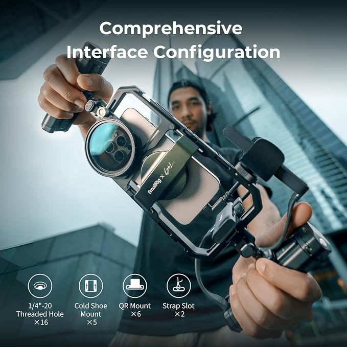 SmallRig x Brandon Li All-in-One Mobile Video Kit, Quick Release Universal Phone Video Rig Kit for iPhone for Samsung for Pixel, with Wireless Rotatable Handles for M.2 SSD w 67mm VND Filter - 4596 - Image 8