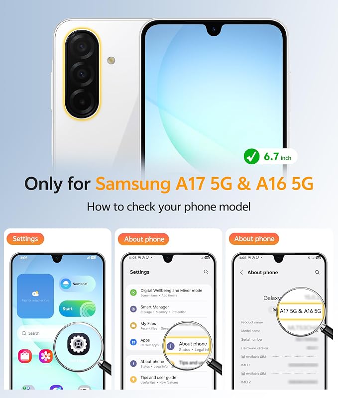 FNTCASE for Galaxy A17/A16 5G Phone Case, Fit for Magsafe, Screen Protector | Translucent Matte, 14FT Military Grade Drop Protection, Slim Shockproof Protective, for Samsung A 17 A 16 Cover, White - Image 2