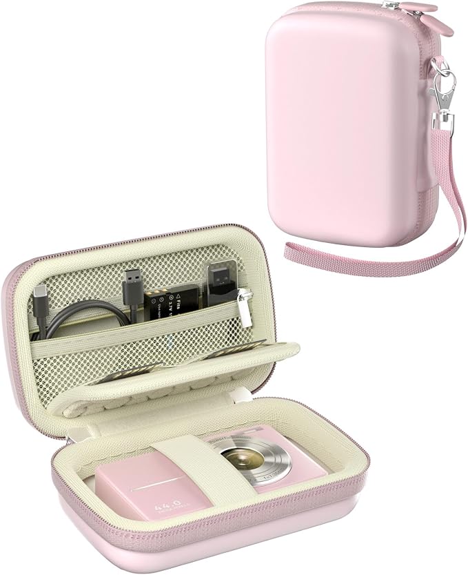 ProCase Digital Camera Case for KODAK Pixpro, Compact Travel Bag -Lightpink | Vlogging Camera for CAMKORY/Lecran/Lecnippy/Froitx/aycy/FJFJOPK/KODAK PIXPRO FZ55/FZ45 4K, Mesh Pocket for Batteries, SD Card by ProCase