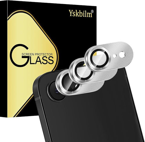 (3 Pack) Camera Lens Protector for iPhone 17e / iPhone 16e, Aluminum Alloy Sapphire Glass Camera Screen,Anti Scratch, Bubble Free,Tempered Glass Screen Protecto - Silver by Unknown