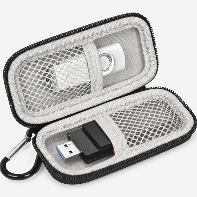 USB Flash Drive Case for SanDisk for Samsung, for SD/SDXC/SDHC Memory Cards | for Buffalo External 1.0TB Portable SSD, Mini Electronic Accessories Organizer, Office/Travel Use, Thumb Drive Bag Only by Casmilee