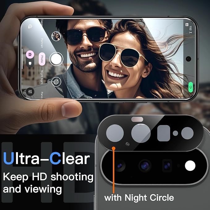 JETech Screen Protector with Lens Protector for Google Pixel 11, 2+2 Pack | 9H+ Shatterproof Tempered Glass, Easy Installation, Fingerprint Unlock Compatible, High Clarity, Anti-Fingerprint - Image 6