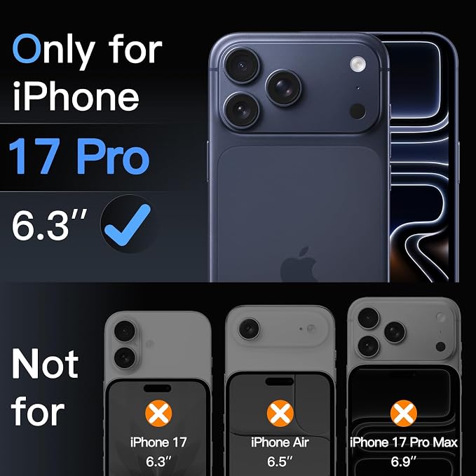 JETech Screen Protector for iPhone 17 Pro, 2+2 Pack | with Camera Lens Protector, HD Clear Tempered Glass, Anti-Scratch Protection, Easy Installation Tool - Image 2