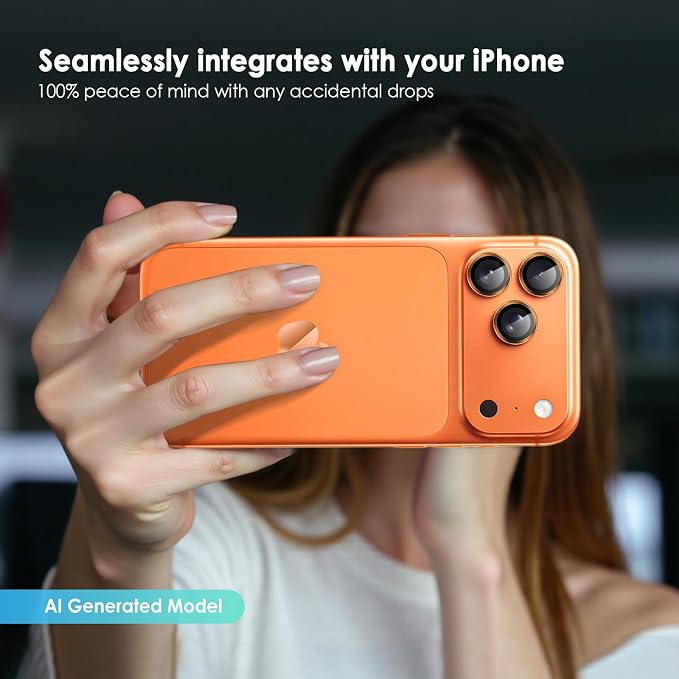 Camera Lens Protector for iPhone 17 Pro & 17 Pro Max, Orange | AR+AF, 9H Tempered Glass, Individual Metal Ring, Anti Glare, Fall Protection, Camera Screen Cover - Image 7