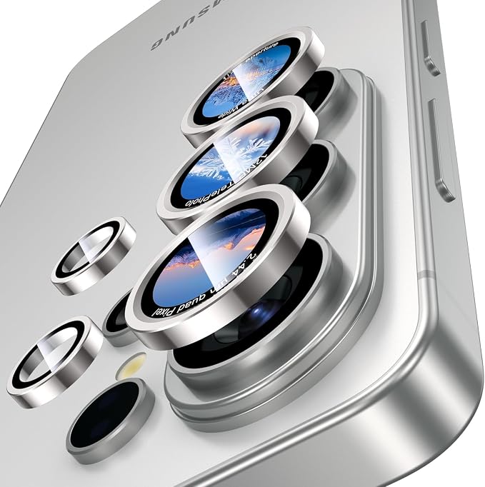Uyiton for Samsung Galaxy S26 Ultra Camera Lens Protector, Unique Design | Case-Friendly, Ultra-Thin, Military-Grade Sapphire Glass with Aluminum Metal Rear Camera Screen Cover, Silver Shadow - Image 7