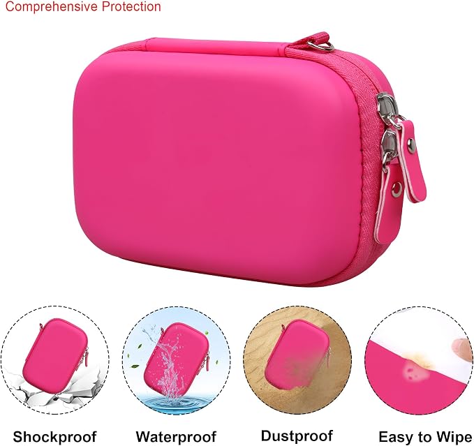 Elonbo Case for Kodak x Barbie Instant Smartphone Portable Photo Printer | Kodak x Barbie Portable Mini Color Wireless Mobile Printer Hard Travel Bag, Instant Picture Printer Storage Holder, Raspberry - Image 3
