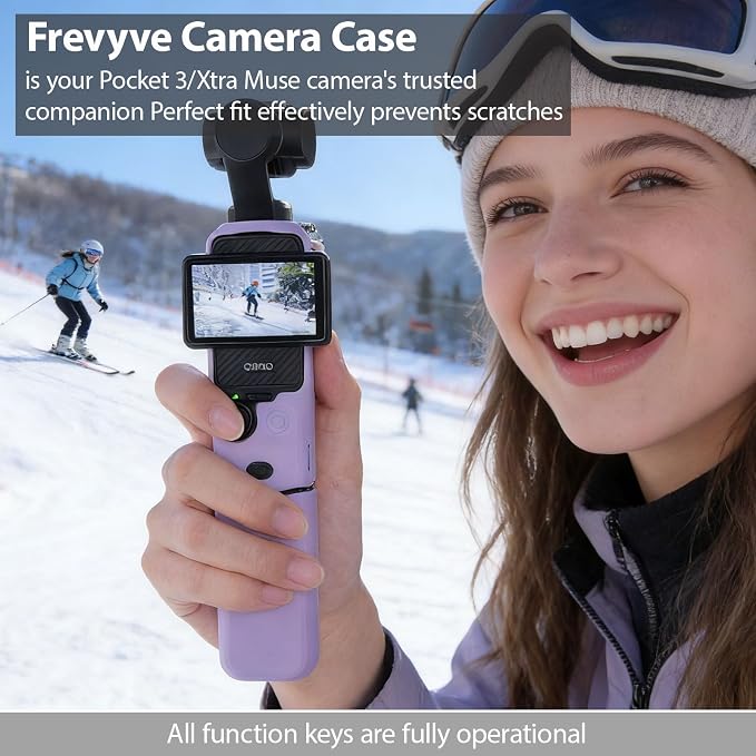 Case for DJI Osmo Pocket 3/Xtra Muse Camera, Soft Silicone Protective Case, Anti-Scratch, Slim Fit Skin with mic Cover and Screen Protector Accessories for Osmo Pocket 3/Xtra Muse (Lilac) - Image 2