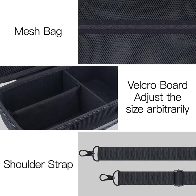 Hard Case for Canon EOS Rebel T7/T100/R50/R100 DSLR Camera with Lens | Compatible with Canon T7/T100/R50/R100/R5/R6 V//R6 Mark II DSLR Camera and Lens, With Shoulder Strap, Protective Case, Black - Image 5