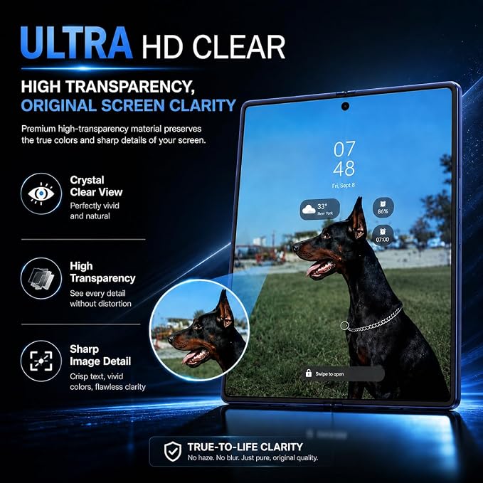 V-PORYADKU 9 Pack for Samsung Galaxy Z Fold 7 Screen Protector | Camera Lens Protector, Easy Install Kit, Bubble-Free, HD Clear - Image 7