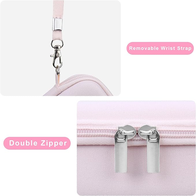 Canboc Camera Case for Canon PowerShot G7 X Mark III/G7X Mark II,Jelly Pink | For SX740/ SX730/ G7X3 Carrying Camera Bag, Zipper Mesh Pocket fits USB Cable, Batteries - Image 6