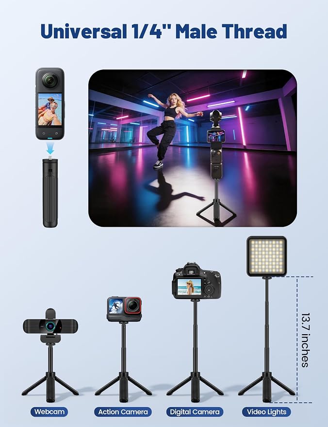 Pro UHD 4K/30fps Webcam with Tripod, External USB-C Camera for PC/Laptop | Dual noise-cancelling mics | Auto-focus | Wide-angle | Low-light correction | 360° rotation | CMOS sensor | Plug and Play - Image 4