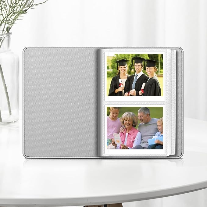 Fintie Photo Album for 3.5x4.25 Inch Polaroid Films, 64 Pockets | For Fujifilm Instax Wide Films, Polaroid Now+, Flip I-Type 600 Sx-70 Photos, Small Wallet Album, Memory Book, Vintage Brown - Image 6