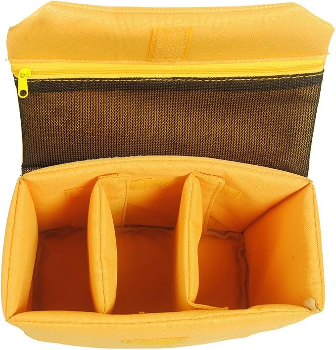 Men's Lightweight Vintage Waterproof Canvas DSLR SLR Shockproof Camera Shoulder Messenger Bag Sling bag (Yellow) - Image 2