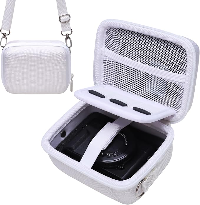 Camera Case Bag Compatible with Canon PowerShot G7 X Mark III, Mark II, SX740 HS, Sony ZV-1, KODAK PIXPRO WPZ2 Digital 4K Vlogging Camera, Point and Shoot 4K Video Camera Bag, White (Case Only) by LTGEM