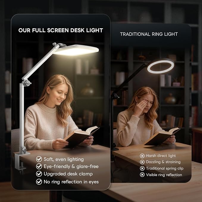 NiceVeedi 14" Soft Key Light, Dimmable Desk Ring Light with Clamp, 2700K-6500K/CRI97+/Flexible Arm/2.4G Remote, Streaming Light for Podcast/Home Office/YouTube/TikTok/Makeup/Video Calls - Image 7