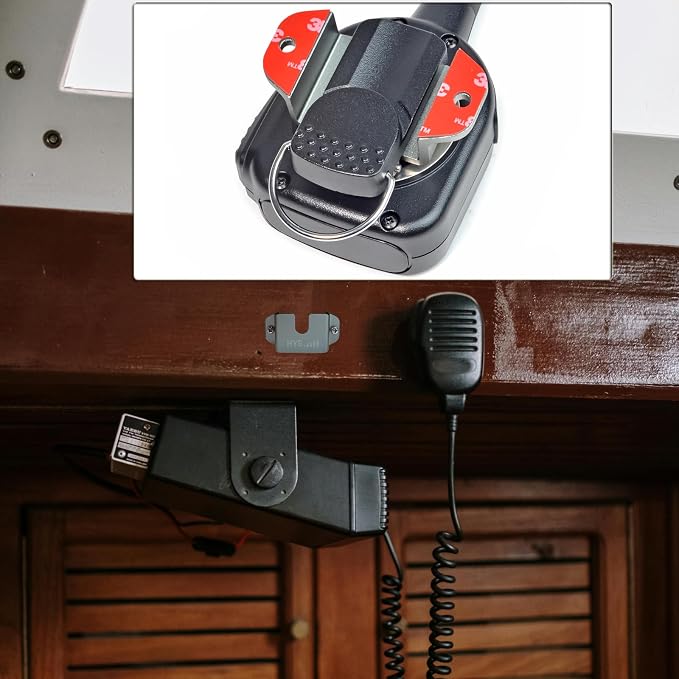 HYS Aluminium Alloy Car Mount, Speaker Mic Hanger for Truck Car CB VHF UHF | Handheld Radio Bracket with Hand Mic Holder and Base, CB Radio Mount, VHF Marine Radio Holder Mount - Image 7