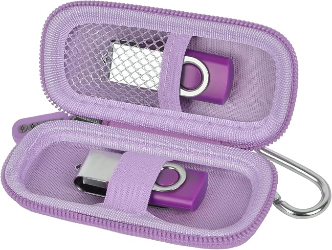 USB Flash Drive Case, SD Card/Thumb Drive/Memory Cards Holder, Bag Only | SDXC/SDHC Storage, Electronic Accessories Organizer for SanDisk / for Samsung, for Students/IT/Office/School/Travel, L-Purple by ALKOO