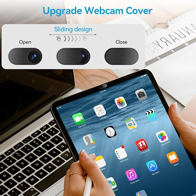Upgrade Webcam Camera Cover, [6-Pack] 0.023 inch Metal Camera Cover Slide | for Mac, iPad, MacBook Pro, MacBook Air, Laptops, PC/Computer, Tablets, Web Blocker Protect Your Privacy - Image 4