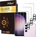 Ailun Screen Protector + Camera Lens Protector for Galaxy S23, 3+3 Pack | 6.1 Inch, Tempered Glass, Fingerprint Unlock Compatible, 0.25mm, Ultra Clear, Anti-Scratch, Case Friendly by Ailun